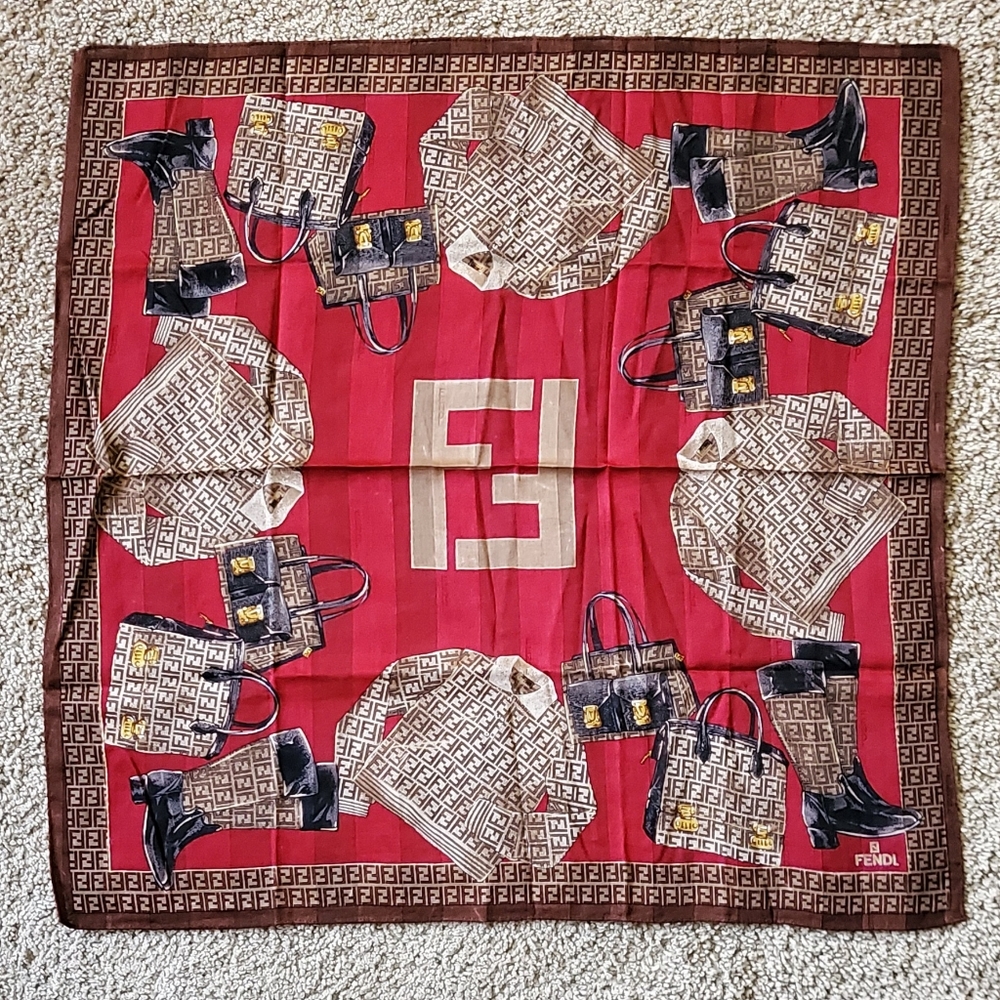Vintage Fendi Zucca FF Bandana/Neck Scarf